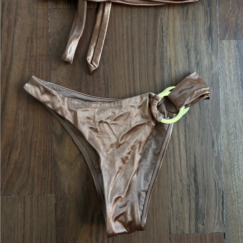 Monday Swimwear Bronte bronze bikini set - top, bottoms & wrap